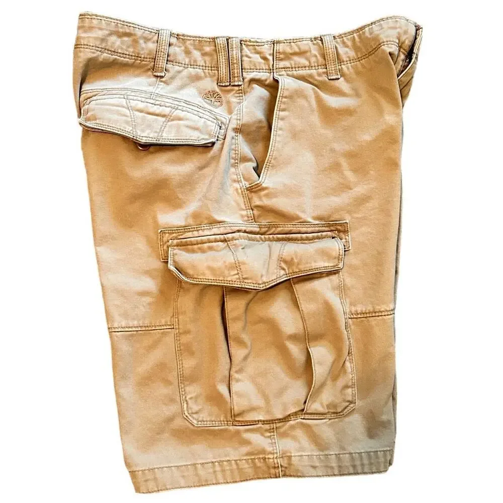 TIMBERLAND Men's Khaki Cargo‎ Cotton Travis Scott Style Shorts Sz 33